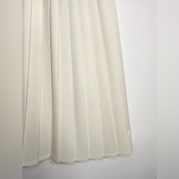 Vintage St Michael Pleated Cream Long Tennis Skirt Size 8 - Picture 4 of 14